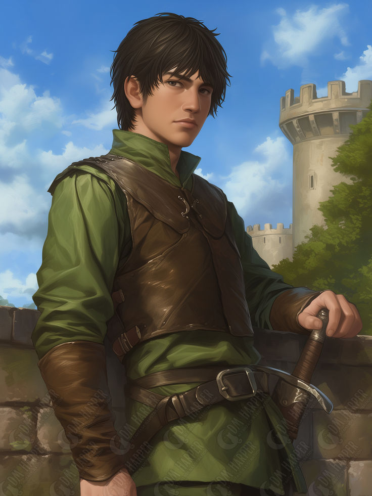 Cassius, Tiller's Guard Scout, Human Ranger, Goldenfields, Storm King's Thunder Medieval King Art, Ranger Character Art, Fantasy Scout, Fantasy Guard, Medieval Guard, Knight Rpg, Dnd Ranger, Vernon Roche, Storm Kings Thunder