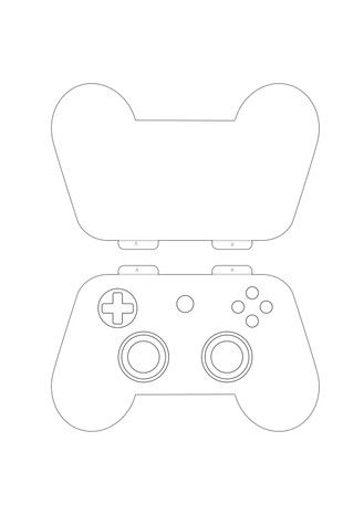 an image of a nintendo wii controller cut out in the shape of a case on a white background