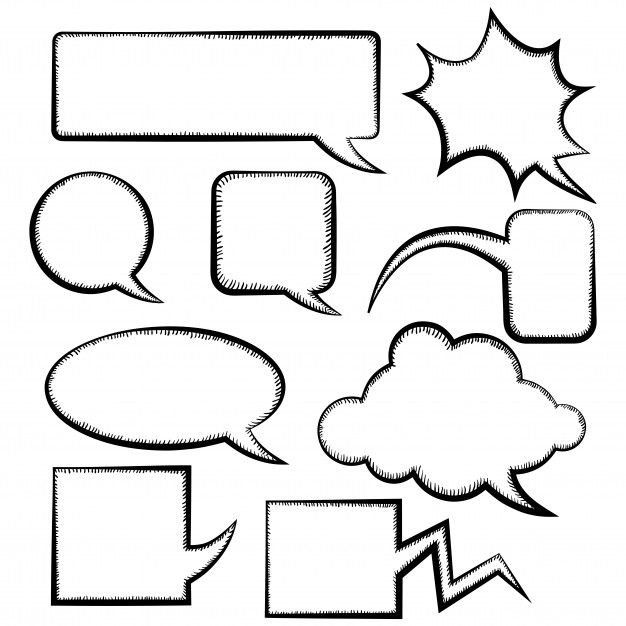 a set of speech bubbles with different shapes