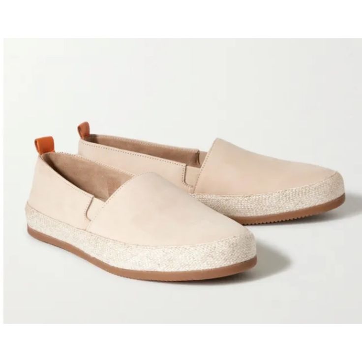 Description: Mulo's Espadrilles Are An Easy Option For Warmer Days. They Have Been Handmade In Portugal On An Oxford Last From Supple Nubuck. They're Assembled On Linen-Lined Rubber Soles With Grips For Reinforcement And Have Elasticated Inserts And Pull Tabs So They Slip On Easily. Details: Size Uk 9.5 / Us 10.5d True To Size Color: Off-White / Nude Calfskin Nubuck Pull Tabs At Back Elasticated Inserts Suede Lining Gripped Rubber Soles Made In Portugal Summer Leather Slip-ons With Cork-bed Midsoles, Suede Espadrilles With Textured Sole, Suede Slip-on Espadrilles With Textured Sole, Suede Slip-on Espadrilles With Leather Sole, Suede Closed Toe Espadrilles With Rubber Sole, Closed Toe Suede Espadrilles With Leather Sole, Suede Closed-toe Espadrilles With Rubber Sole, Beige Suede Espadrilles With Textured Sole, Flat Suede Espadrilles With Rubber Sole