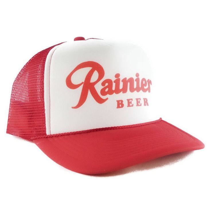 Rainier Beer Trucker Hats | Adjustable Trucker Foam Red Hats | Trendy Trucker Mesh Hats | Retro Vintage Trucker Hat | Snapback Hats Mans ⭐Whether taking a ride down the highway, hiking a remote trail, or enjoying some outdoor time with friends, this Trucker Hat is perfect for your next adventure. ⭐Our Adjustable Rainier Beer Trucker Hats has a pre-curved brim that keeps things on your head in place and features mesh sides and panelling for increased breathability! Constructed from a 100% polyest Hats Trendy, Rainier Beer, Snapback Hats Men, Beer Hat, Vintage Trucker Hat, Vintage Trucker Hats, Snapback Caps, Mesh Hat, Hats Snapback