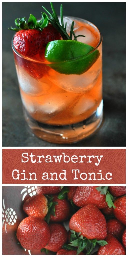 strawberry gin and tonic cocktail with lime garnish