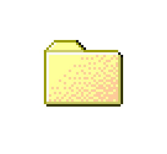 an image of a pixelated file folder on a white background in the style of 8 bit video games