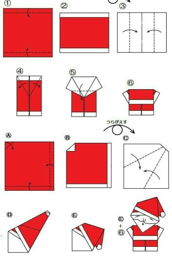 how to make an origami santa claus from paper - step by step instructions