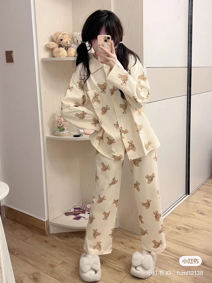 Cute Pajamas For Women Korean, Cute Pijamas Korea, Cute Pjs Korean, Aesthetic Pajamas Korean, Cute Aesthetic Pjs, Korean Pjs, Piyama Aesthetic, Cute Pajamas Aesthetic, Pijama Aesthetic