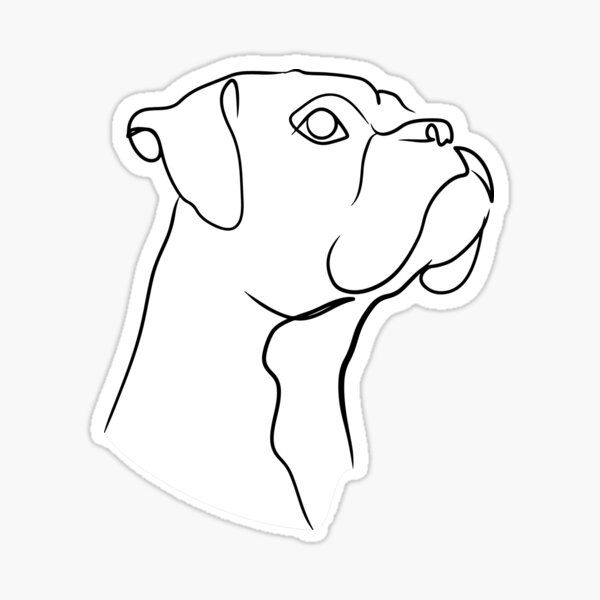 a black and white drawing of a dog's head