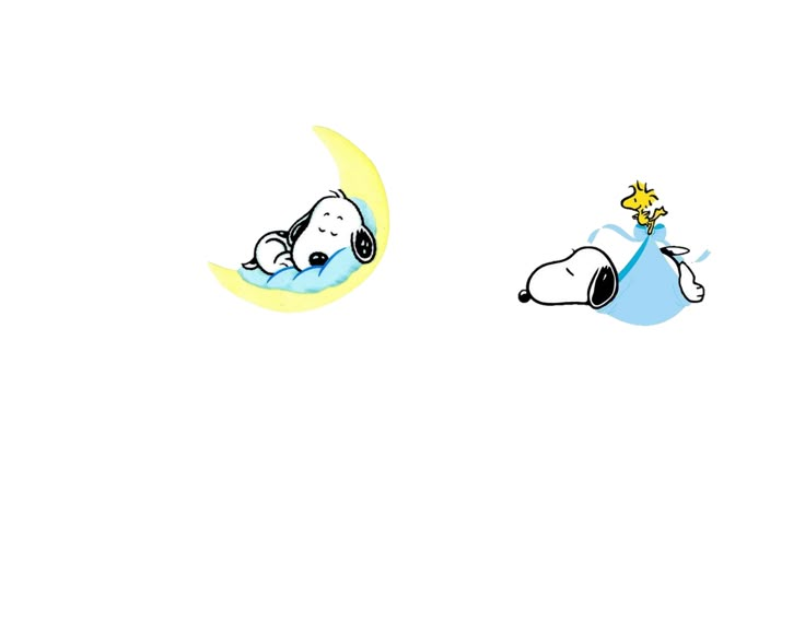 two cartoon dogs are sleeping on the moon with one dog holding a star in its mouth