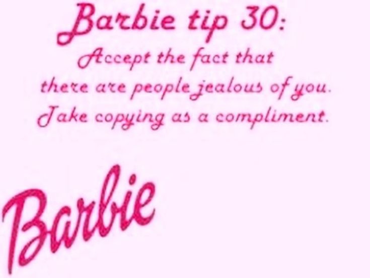 the words barbie are written in pink ink