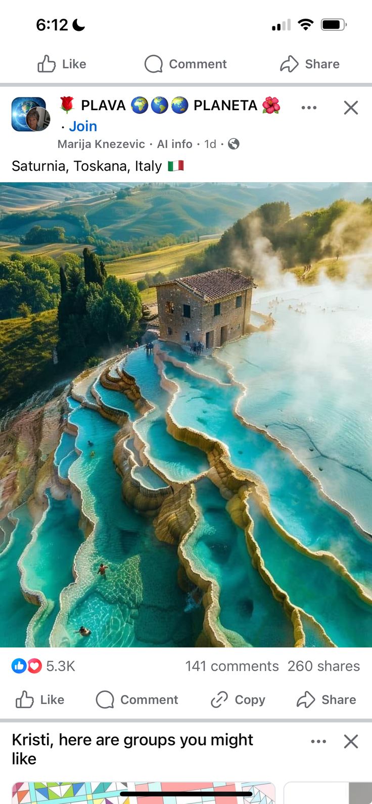 an instagramted photo of the blue lagoon in yellowstone national park, wyoming on twitter