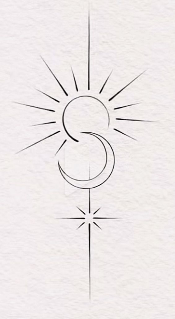 a drawing of the letter s with an arrow and sun on it's side