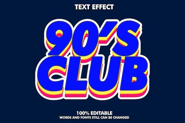 the 90's club font with colorful colors and text effect on a dark background