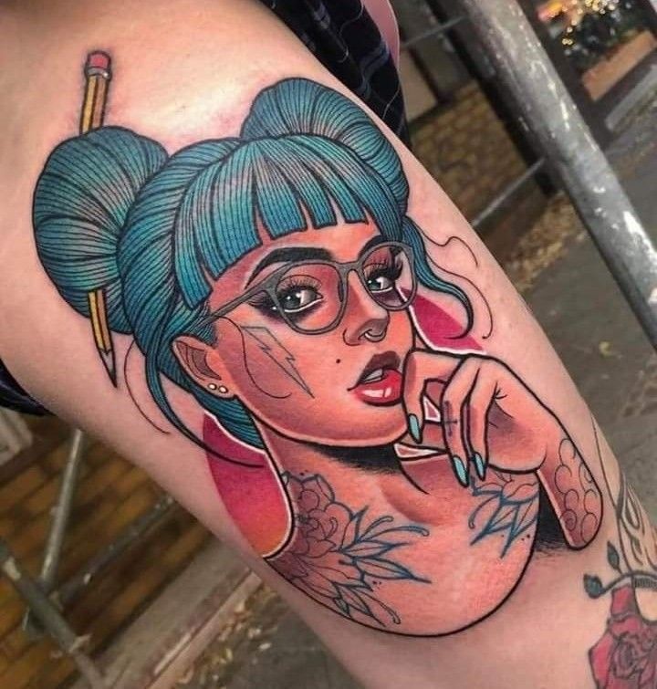 Traditional Tattoo Woman Face, Traditional Tattoo Woman, Mujeres Tattoo, Colored Tattoo Design, Witch Tattoo, Gorgeous Tattoos, Spooky Tattoos, Instagram Tattoo, 1 Tattoo