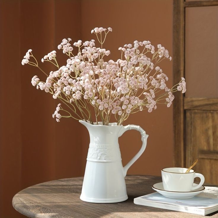 5pcs Artificial Gypsophila Flowers, Real Touch Fake Baby Breath Flower Bulk For Wedding Bouquets Floral Arrangement Diy Home Office Table Decoration, Aesthetic Room Decor, Fall Home Decor Table Decoration Aesthetic, Marble Coffe Table, Tea Table Furniture, Baby Breath Flower, Room Decor Fall, Coffee Table Arrangements, Triangle Coffee Table, Diy Home Office, Traditional Coffee Table