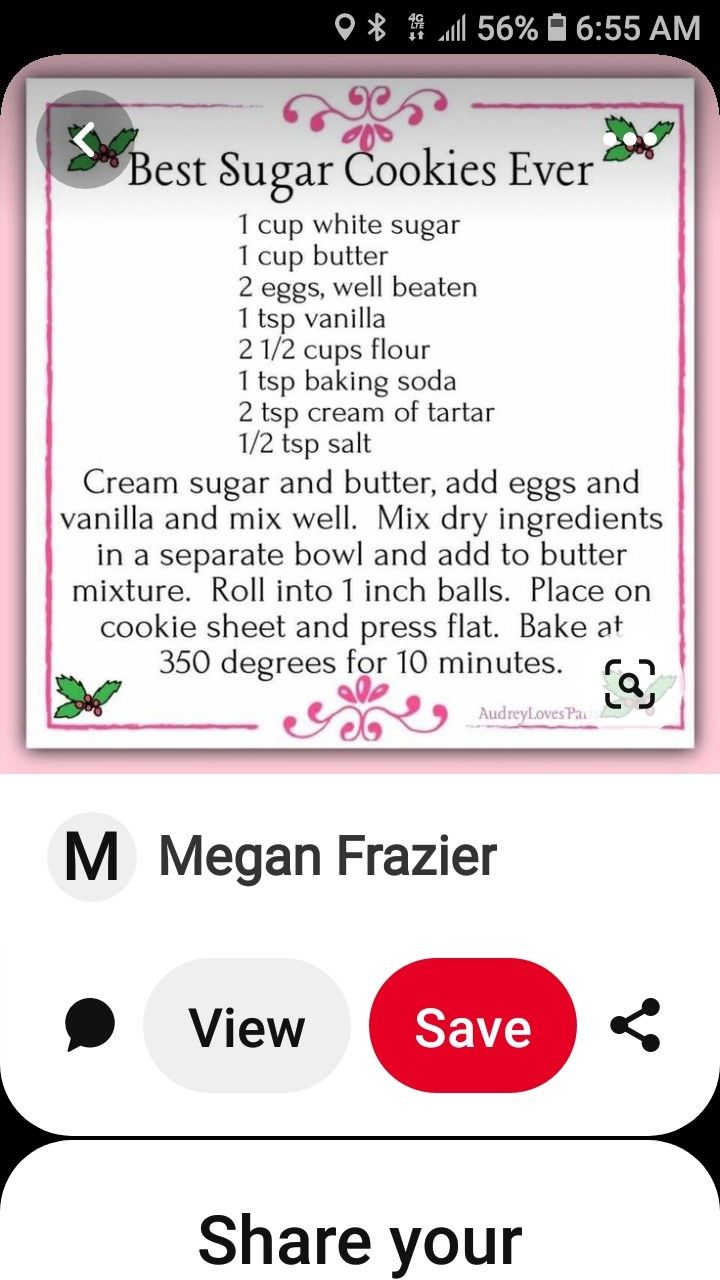 the recipe for sugar cookies is displayed on an iphone screen