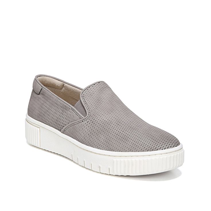 Soul Naturalizer-Tia Platform Slip-On Sneaker Stay on top of your favorite trends when wearing the Tia platform slip-on sneaker from Soul Naturalizer. This silhouette features a chunky midsole and an antimicrobial sock that will keep you feeling your best throughout the day! Modern Slip-on Platform Sneakers For Spring, Casual Synthetic Slip-on Wedge Sneakers, Casual Slip-on Synthetic Wedge Sneakers, Streetwear Slip-on Platform Sneakers With Perforated Toe Box, Casual Gray Platform Sneakers, Trendy Platform Slip-on Low-top Sneakers, Trendy Slip-on Platform Sneakers With Textured Sole, Trendy Low-top Platform Slip-on Sneakers, Trendy Cushioned Slip-on Platform Sneakers