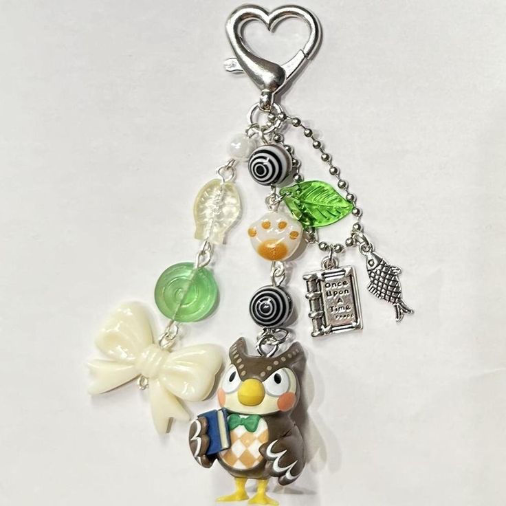 Blathers animal crossing beaded keychain... - Depop Animal Crossing Accessories, Animal Crossing Keychain, Animal Crossing Villagers, Beaded Keychains, Phone Charm, Jewelry Business, Jewelry Inspo, Animal Crossing, Animals