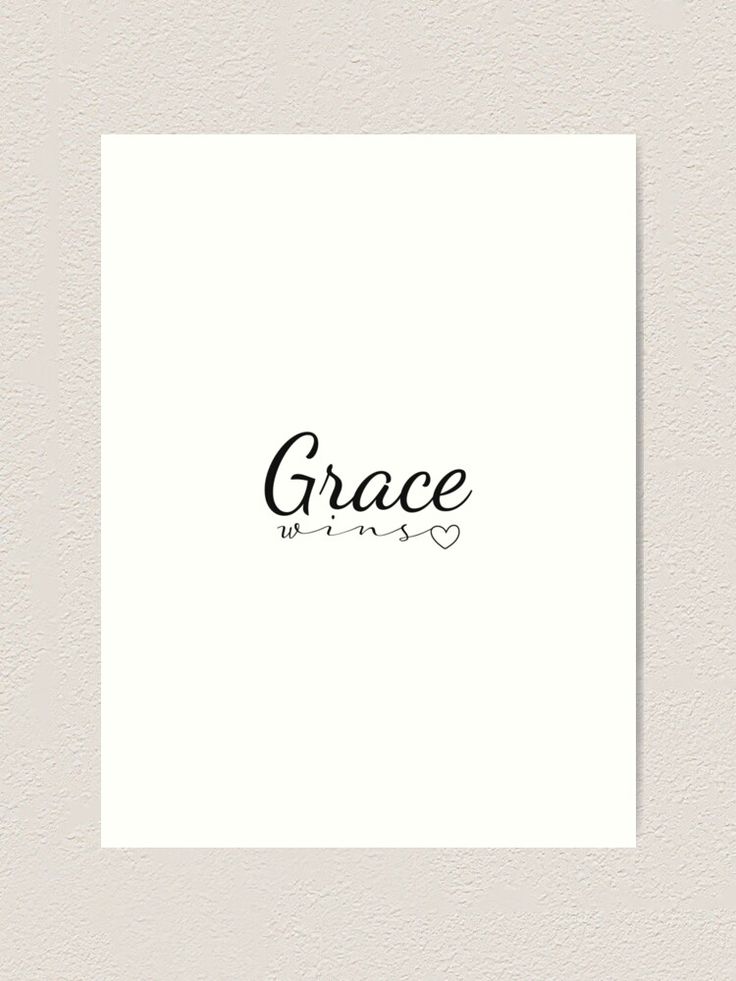 the word grace written in black ink on white paper