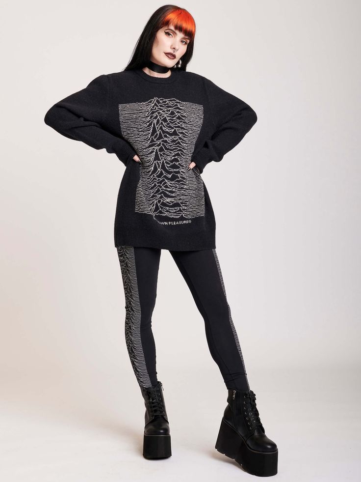 Joy Division Intarsia Sweater Goth Sweaters, Joy Division Shirt, 2024 Clothes, Intarsia Sweater, Unknown Pleasures, Joy Division, Long Sleeve Outerwear, Kimono Dress, Softest Sweater