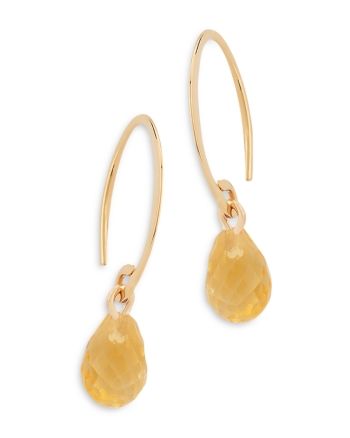 Bloomingdale's Citrine Briolette Mini Sweep Drop Earrings in 14K Yellow Gold - 100% Exclusive Yellow Gold Briolette Citrine Earrings, Exclusive Jewelry, Lovely Jewellery, Citrine, Jewelry Accessories, Buy Online, In Store, Yellow Gold, Personalized Items