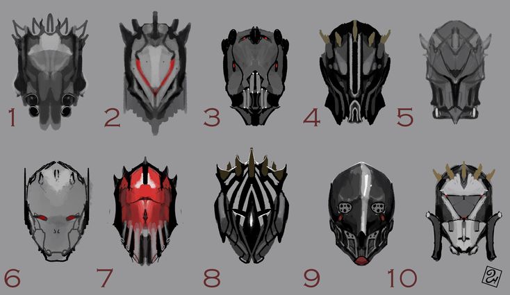 an image of some armors that are in different colors and sizes, with numbers on them