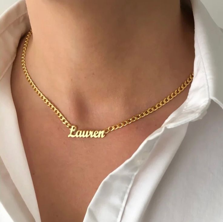 Customized Necklace - Humble Legends Anniversary Necklace, Cuban Link Chain Necklaces, Nameplate Necklace, Gold Name Necklace, Name Jewelry, Custom Name Necklace, Cuban Link, Custom Necklace, Stainless Steel Necklace