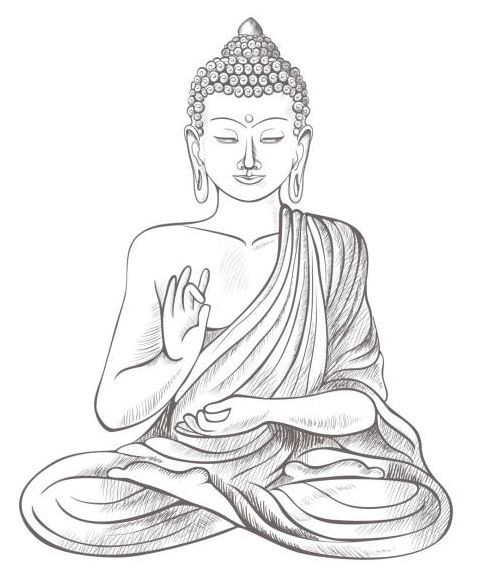 buddha sitting in the lotus position with his eyes closed