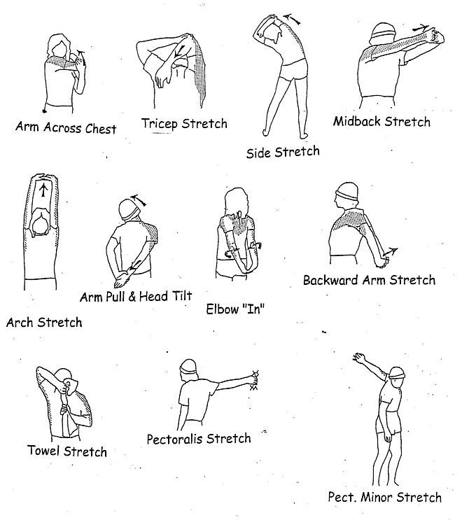 an instruction manual for how to use the arm stretch