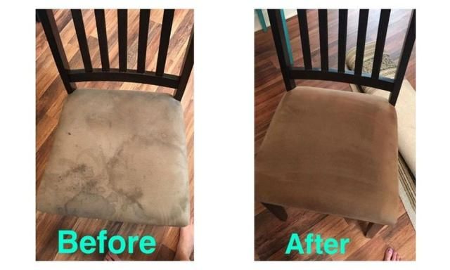 a chair that has been cleaned and is in the process of reupholing