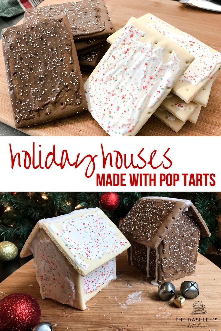 Fun and totally unexpected twist on traditional gingerbread houses these Holiday Houses feature a crowd favorite, Pop Tarts! DIY your gingerbread house this year with these easy step by step instructions. #GingerbreadHouses #GingerbreadHouseDIY #ChristmasDIY #ChristmasDecorating #ChristmasActivity #HolidayDIY #PopTarts #TheDashleys #TheDashleysKitchen #HolidayFood #FestiveTreats #HolidayCheer #GingerbreadDIY #DIY Pop Tart Gingerbread House, Gingerbread House Tutorial, Diy Gingerbread House, Traditional Gingerbread, Christmas Camping, Ginger Bread House Diy, Diy Gingerbread, Gingerbread House Parties, House Tutorial