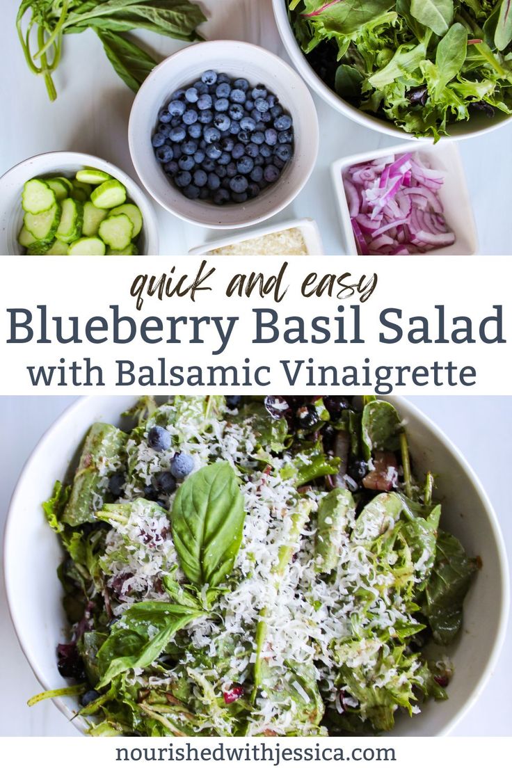 blueberry basil salad with balsamic vinaigrete is an easy and healthy side dish