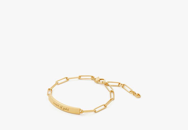 Heart Of Gold Id Bracelet | Kate Spade New York Adjustable Metal Bracelet By Kate Spade, Kate Spade Formal Bracelet Jewelry, Kate Spade Formal Bracelet, Formal Kate Spade Bracelet, Kate Spade Gold Bracelet Jewelry, Kate Spade Everyday Bracelet Jewelry, Everyday Kate Spade Bracelet, Kate Spade Bracelet Jewelry Gift, Kate Spade Metal Jewelry As A Gift