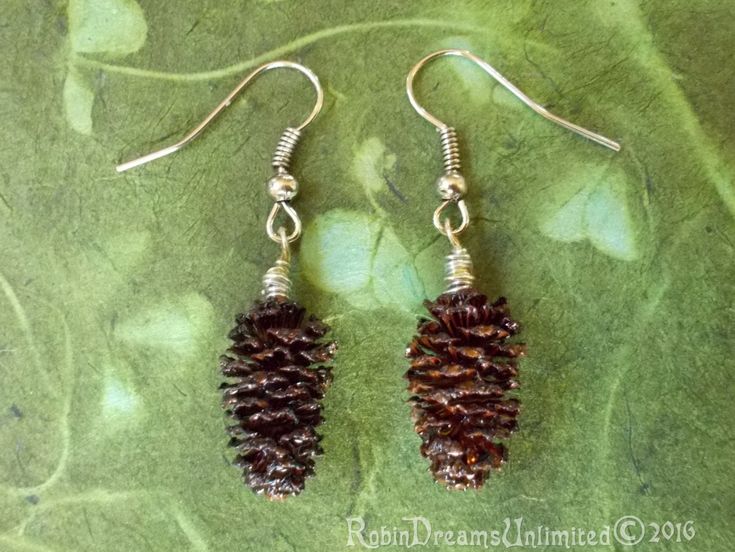 "These earrings are 1 5/8\" in length and 9mm wide and each earring weighs 0.62 grams.  I gathered the Alder Pinecones along the Hammond Trail in McKinleyville California during my many walks in 2014.  They are natural and so each pinecone is individual. Because of the natural variation, I did my best to match earrings first in size and shape, second in color. To make the pinecones I collected at the park nice to wear for jewelry, first I washed and scrubbed then dried them. Next I wrapped the s Mckinleyville California, Pinecone Earrings, Beaded Jewelry Earrings, I Did My Best, Silver Wire, Pine Cones, The Park, Jewelry Earrings Dangle, Beaded Jewelry