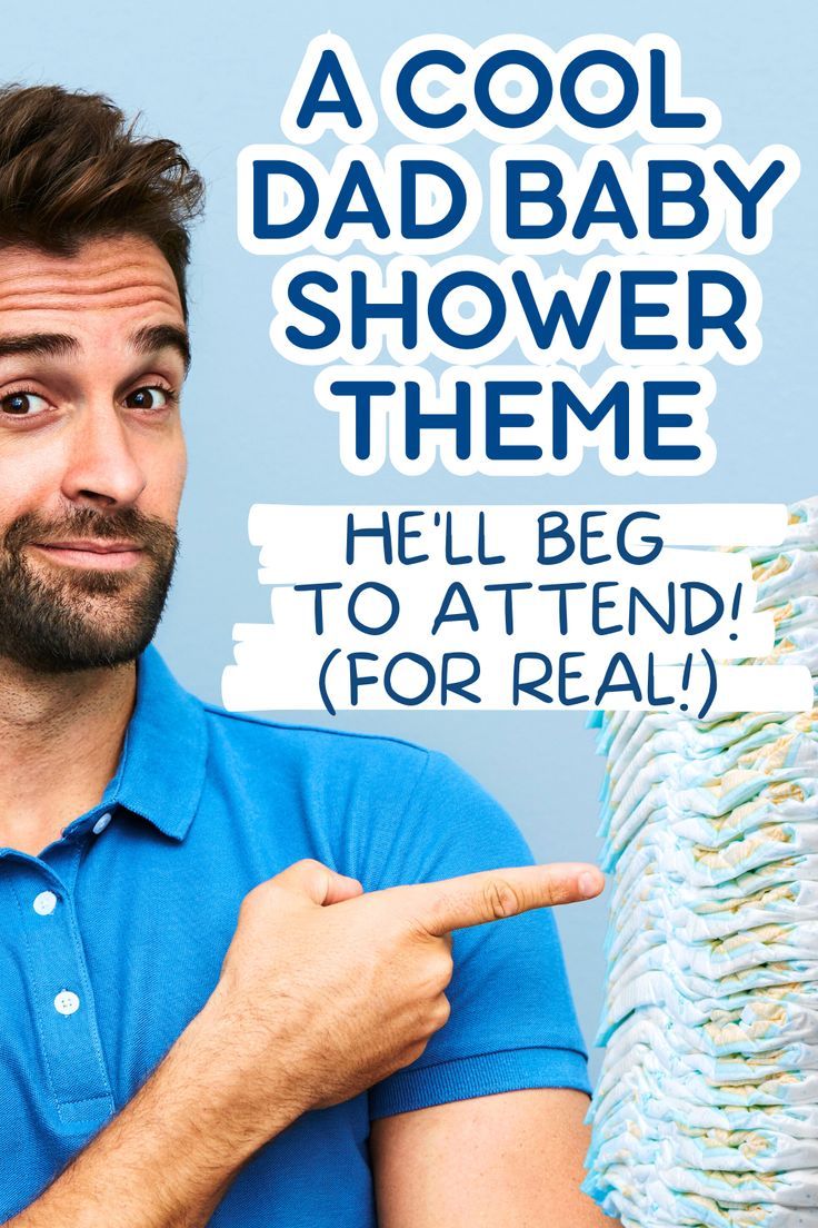 a man pointing at a stack of diapers with the words, a cool dad baby shower theme hell beg to attend for real