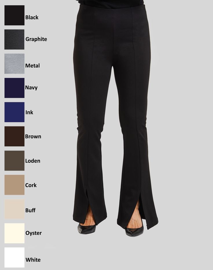 The Perry Super Slim Seamed Slit Pant will provide you with a sleek and stylish look. Crafted from our Paramount Knit fabric, these pants feature a flattering super slim fit with seamed detailing and leg slits. Enjoy this timeless piece in your wardrobe for many years to come. DETAILS Style# 66P188 Pull on pant with center front slit (8") at the hem Very stretchy Wrinkle resistant CONTENT + CARE 62% Viscose 33% Nylon 5% Spandex Machine Wash Cold, Do Not Bleach. Cool Iron, Line Dry or Dry clean S Plus Size Boots, Taking Measurements, Pull On Pants, Modern Woman, Final Sale, Black And Brown, Knit Fabric, Full Length, Bleach