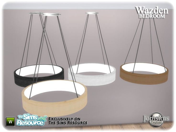 three swings suspended from the ceiling with wood and metal bars attached to them, one is black, one is white