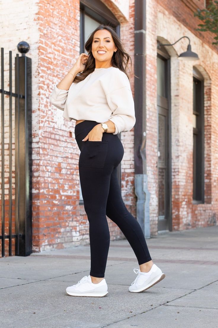 Introducing our incredibly stylish and versatile BLACK FULL-LENGTH Leggings with POCKET - the ultimate fashion must-have that will revolutionize your wardrobe! Crafted from a blend of 92% polyester and 8% spandex, these leggings offer the perfect balance of flexibility and durability, ensuring they will be your go-to bottoms for any occasion. Here's a little secret - these leggings are not only a customer favorite, but they have also taken the internet by storm, They've gone viral, and once you Full Length Leggings With Pockets For Fall, Chic Stretch Leggings With Pockets, Fall Full-length Leggings With Pockets, Black Mid-rise Yoga Pants For Fall, Comfort Stretch Black Leggings For Workwear, Black Non-stretch Leggings With Pockets, Fall Mid-rise Leggings With Pockets, High Stretch Bottoms For Everyday Fall Wear, Black Leggings With Elastic Waistband For Fall