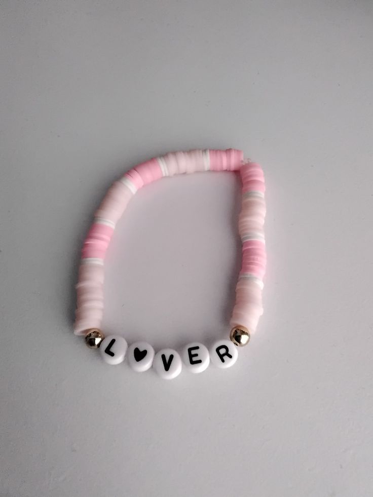 Taylor Swift Lover Clay Bead Bracelet, Lover Bracelet Ideas, Lover Bracelets Taylor Swift, Taylor Swift Clay Bead Bracelet, Lover Bracelet, Lovers Bracelet, Taylor Swift Tour Outfits, Beaded Jewelry Necklaces, Bracelet Craft Diy