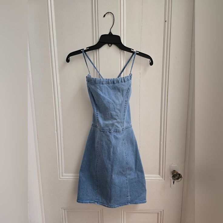 Denim Mini Dress From Windsor Cross Back Detail That Can Be Adjusted To Your Liking Zipper At The Back To Open/Close ~ Silver Hardware Brand New, Never Worn! Open To Offers Casual Medium Wash Mini Dress, Casual Denim Mini Dress, Casual Light Wash Denim Dress For Dress Down, Casual Medium Wash Mini Dress For Day Out, Casual Light Wash Mini Dress, Casual Denim Mini Dress For Brunch, Medium Wash Mini Dress For Brunch, Denim Blue Mini Dress For Brunch, Denim Mini Dress For Brunch