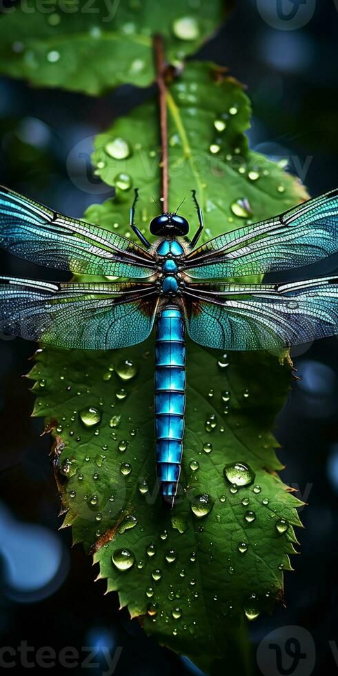 araffe dragonfly resting on a leaf with water droplets. generative ai. Dragonfly Images, Dragonfly Photography, Dragonfly Insect, Vector Texture, Beautiful Bugs, Butterfly Drawing, Bugs And Insects, Water Droplets, Dragonflies