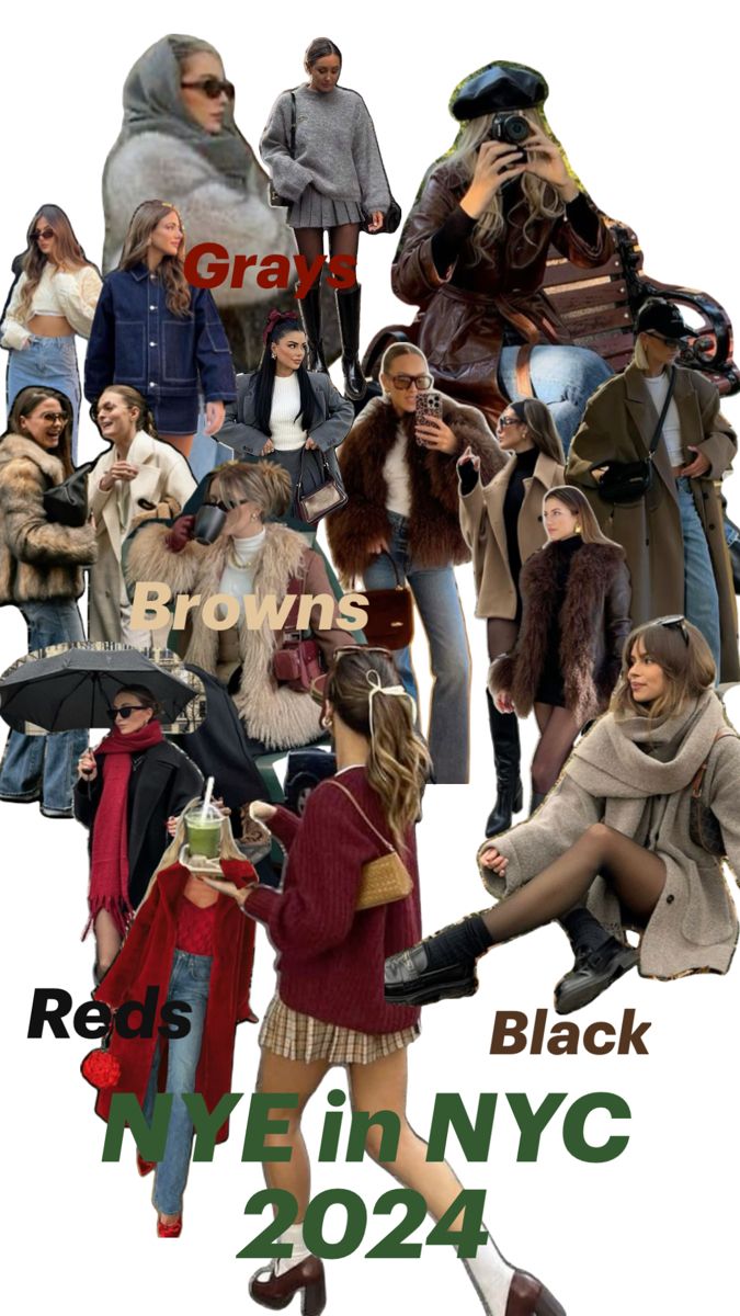 Beiges, reds, blacks, Browns, and Grays. High boots, short skirts, and big coats Nye In Nyc, Brown And Grey, Black And Red, Red, Black