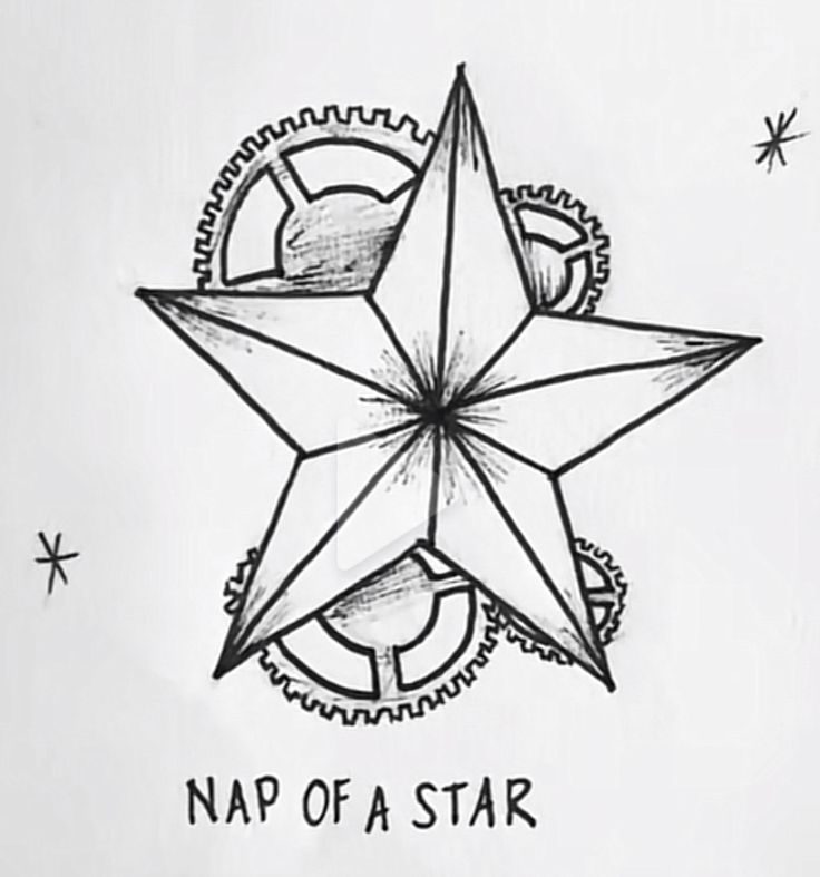 a pen drawing of a star with the words nap of a star on it