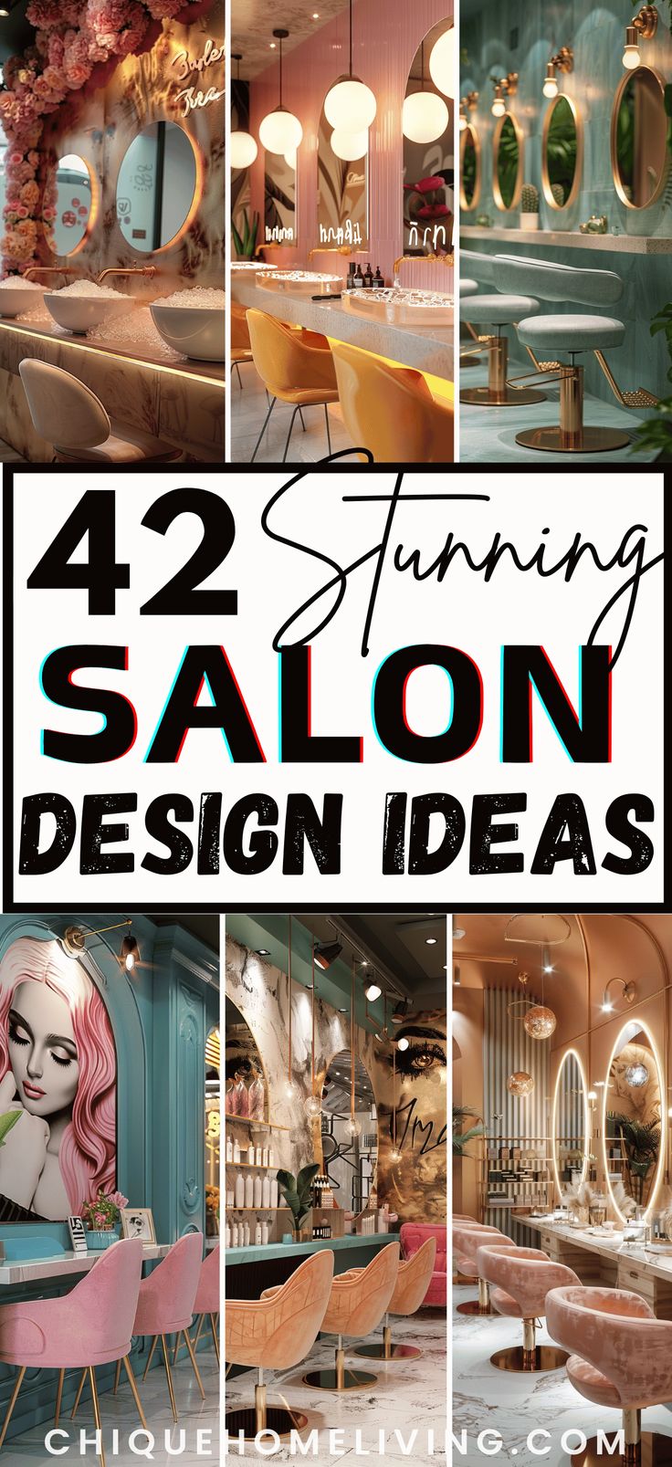 salon design ideas with the title saying, 42 stunning salon design ideas