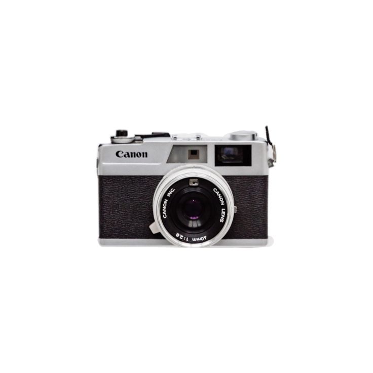 an old camera on a white background with the word canon written in black and white