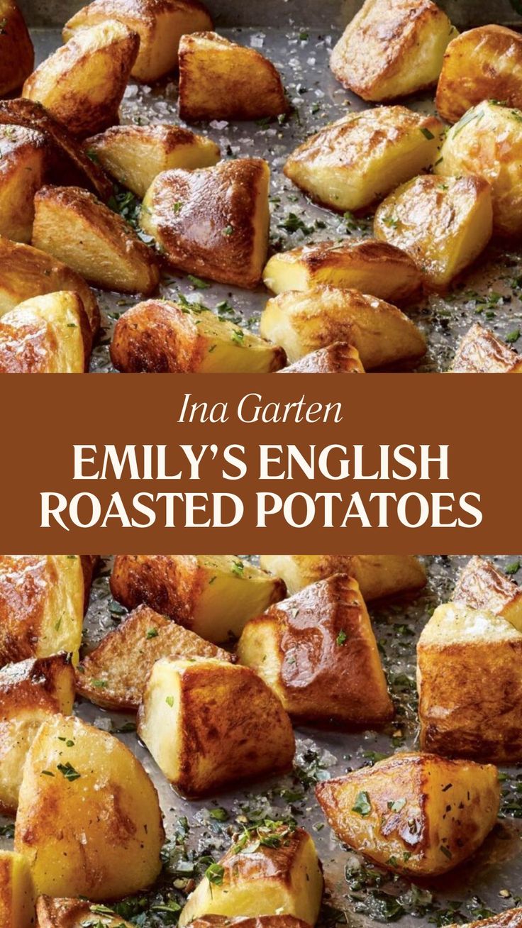 Ina Garten Emily’s English Roasted Potatoes Emily’s Roasted Potatoes, English Roasted Potatoes In Oven, Ina Garten Dutch Oven Potatoes, English Style Roasted Potatoes, English Roasted Potatoes Recipe, Emily’s English Roasted Potatoes, German Roasted Potatoes, Ina Garten Vegetable Recipes, Roasted Potatoes Ina Garten