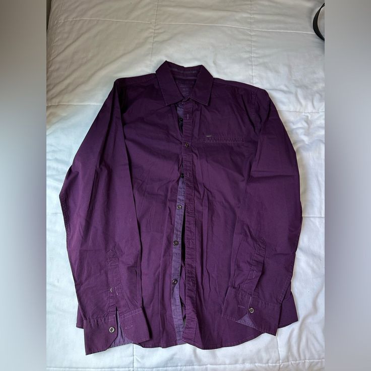 Perfect Condition, Never Worn. Very Soft Material! Casual Long Sleeve Purple Shirt, Casual Purple Long Sleeve Shirt, Purple Long Sleeve Shirt With Button Closure, Casual Purple Shirt For Fall, Purple Fall Shirt With Buttons, Purple Cotton Shirt With Pockets, Purple Cotton Top With Buttons, Purple Top With Spread Collar And Button Closure, Casual Purple Shirt With Buttons