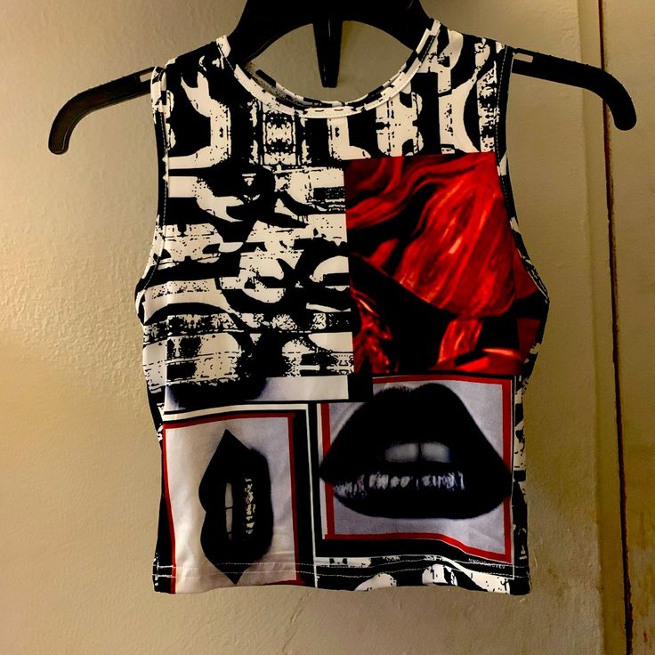 Stretchy Baby Tee Sleeveless Never Worn Was Too Short For Me Red Baby Tee, Red Baby, Baby Tee, What I Want, Infant Tees, Black Red, Buy Now, Black And Red, Beaded Necklace