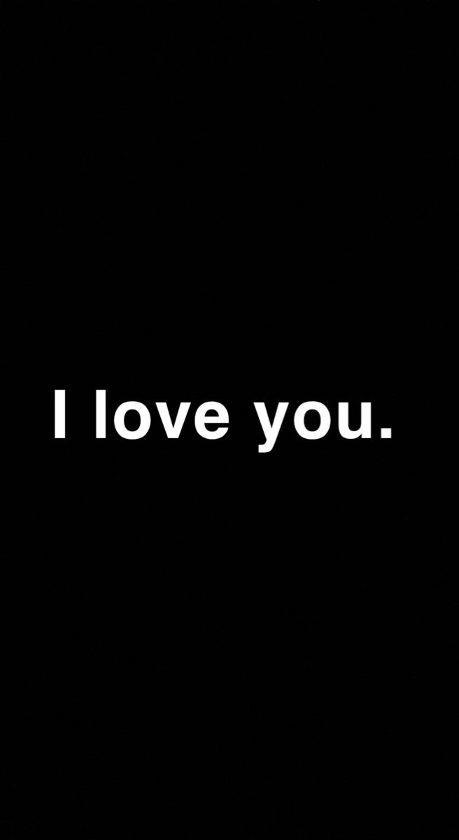 the words i love you written in white on a black background