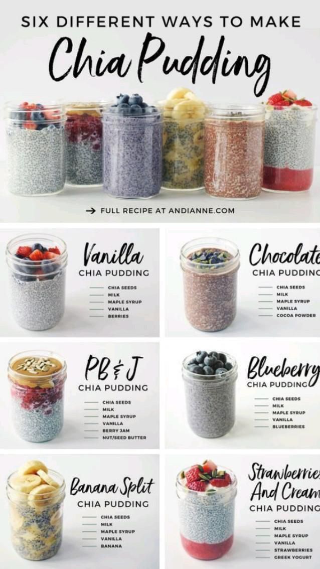 six different ways to make chia pudding