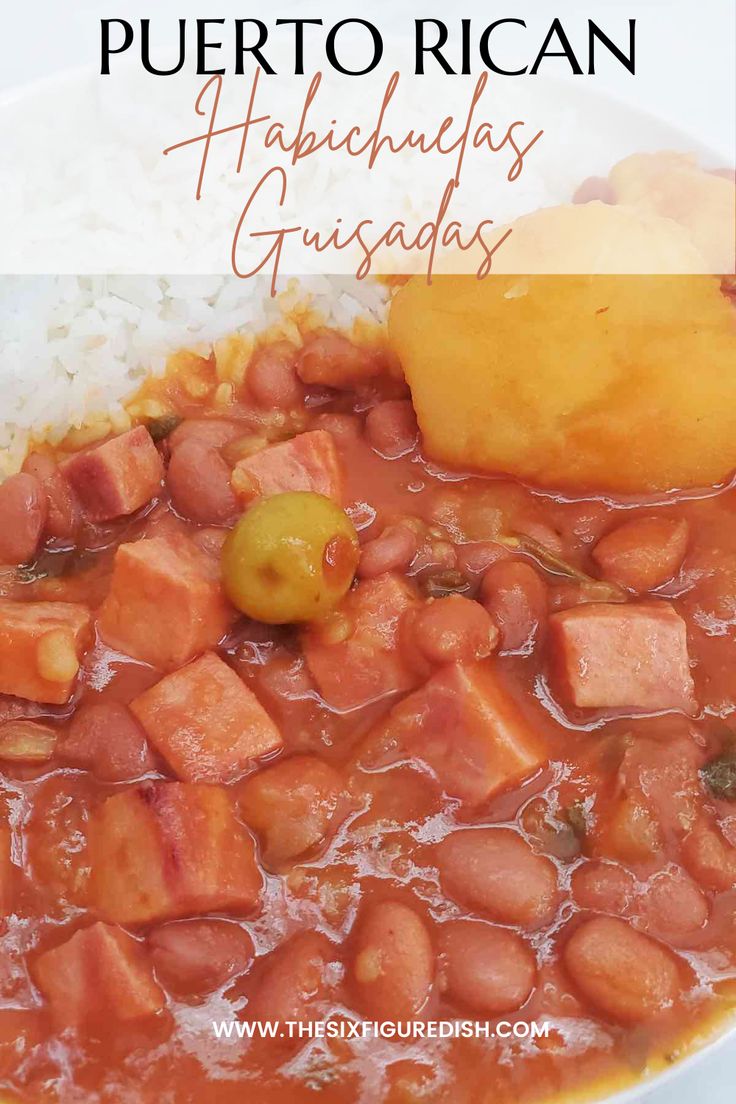 a white plate topped with beans and rice