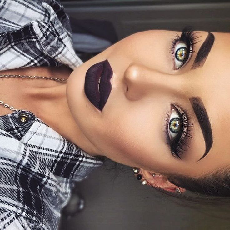 @emzeloid on Instagram: “@anastasiabeverlyhills 'potion' has to be one of the most wearable dark lips around ✨ Also wearing: @kokolashes '201's @muacosmetics 'romantic efflorescence' palette ABH ebony dipbrow and powder contour @revlon colorstay foundation in 'natural tan.' Also used the 'hollow' filter from @afterlight, love this filter! Really makes my contour look more defined and my eye colour pop ” Make Up Inspiration, Full Face Makeup, Makeup On Fleek, Make Up Looks, Makeup Obsession, Fall Makeup, Makeup Goals, Flawless Makeup, Gorgeous Makeup